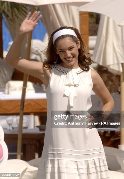 Kelly Brook attends a photocall for her new film 'Fishtales', during the 60th annual Cannes Film Festival in Cannes, France.