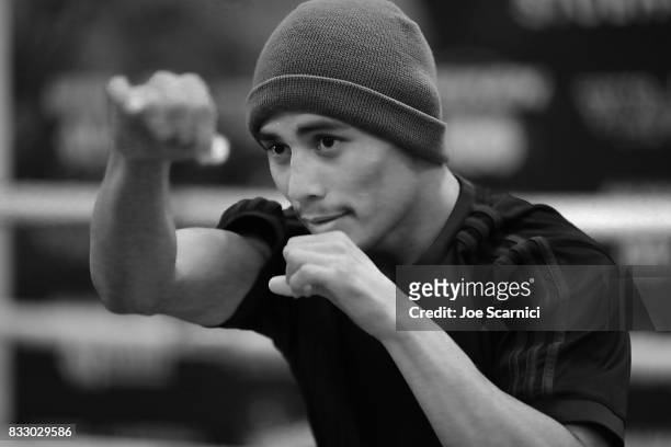 Emilio Sanchez attends the Miguel Cotto Media Workout on August 16, 2017 in Los Angeles, California.