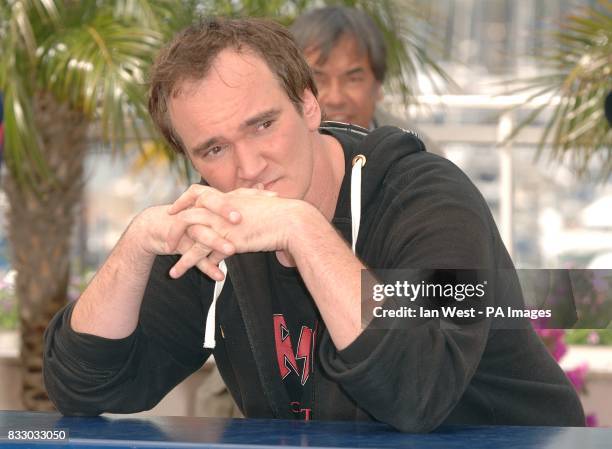 Quentin Tarantino at a photocall to promote the film Death Proof at the 60th Cannes Film Festival in Cannes France.