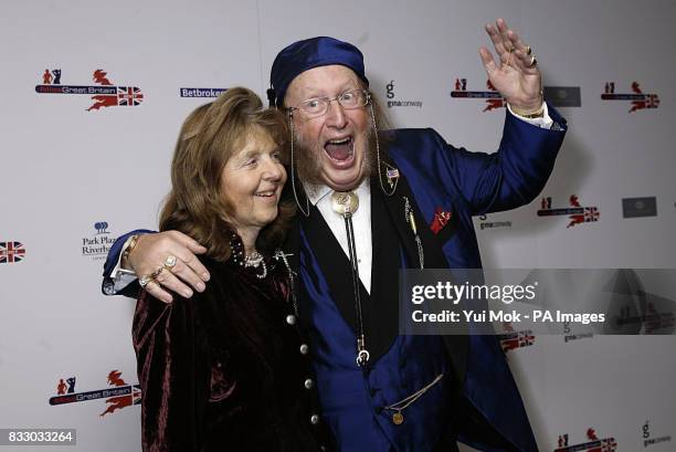 John McCririck and his wife Jenny arrive for the Miss Great Britain Finals, at Grosvenor House in central London.