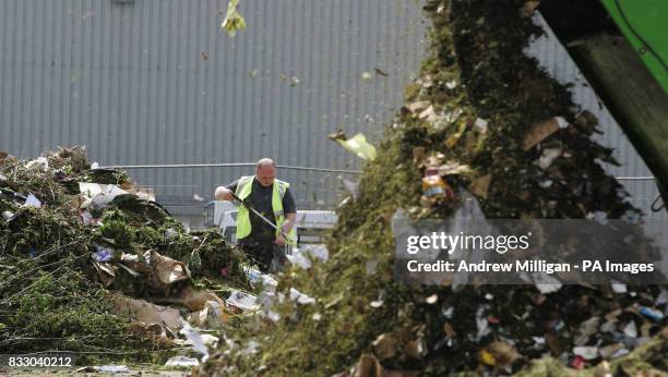 Pictured is the composting station at the Lower Polmaise refuse tip near Stirling. Green waste and cardboard is taken to the facility along with...