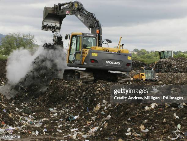 Pictured is the composting station at the Lower Polmaise refuse tip near Stirling. Green waste and cardboard is taken to the facility along with...