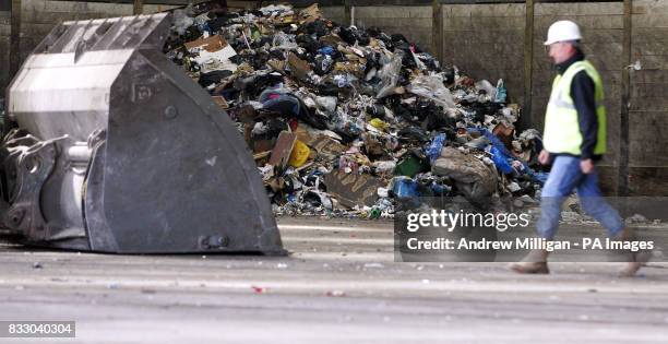 Pictured is the composting station at the Lower Polmaise refuse tip near Stirling. Green waste and cardboard is taken to the facility along with...