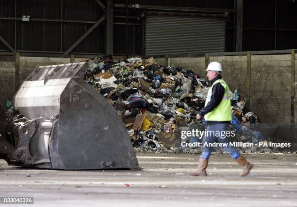 Pictured is the composting station at the Lower Polmaise refuse tip near Stirling. Green waste and cardboard is taken to the facility along with...