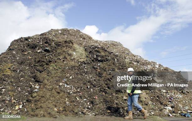 Pictured is the composting station at the Lower Polmaise refuse tip near Stirling. Green waste and cardboard is taken to the facility along with...