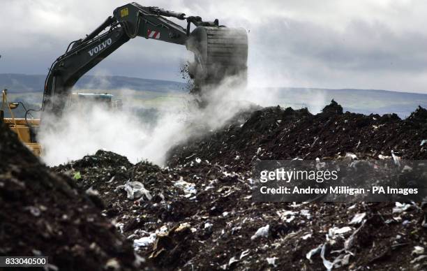 Pictured is the composting station at the Lower Polmaise refuse tip near Stirling. Green waste and cardboard is taken to the facility along with...