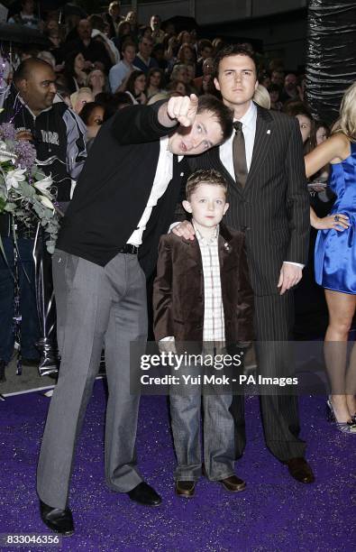 Matt Litter, Ellis Hollins and Hollyoaks actor Darren Jeffries arrive for the British Soap Awards, at the BBC Television Centre in central London.