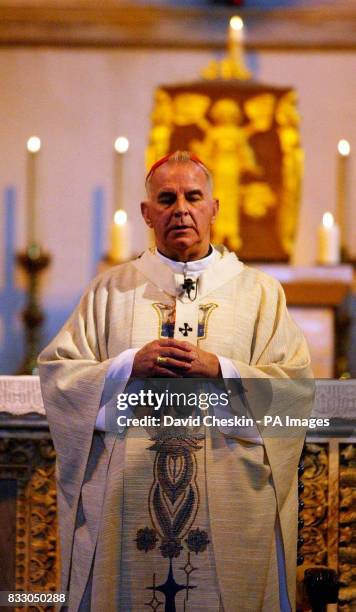 Cardinal Keith O'Brien takes the day's Catholic service at St Mary's Cathedral Edinburgh.