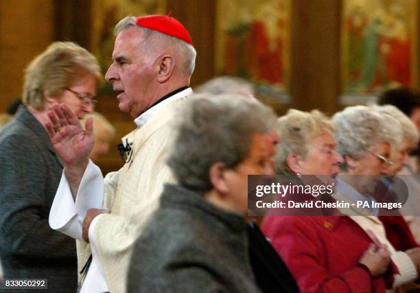 Cardinal Keith O'Brien takes the day's Catholic service at St Mary's Cathedral Edinburgh.