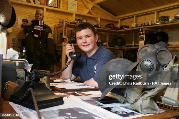 Darren Stride of Scratby, near Great Yarmouth who has a passion for the 1940s has created a Dad's Army museum in his garden shed.