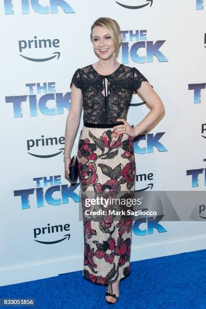 Actress Valorie Curry attends the "The Tick" Blue Carpet Premiere at Village East Cinema on August 16, 2017 in New York City.