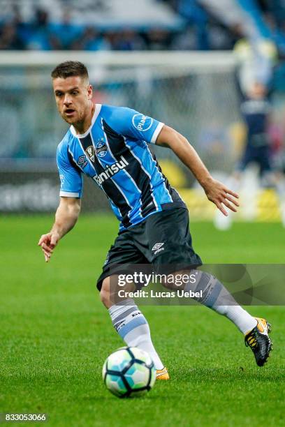 Ramiro of Gremio during the Gremio v Cruzeiro match, part of Copa do Brasil Semi-Finals 2017, at Arena do Gremio on August 16, 2017 in Porto Alegre,...