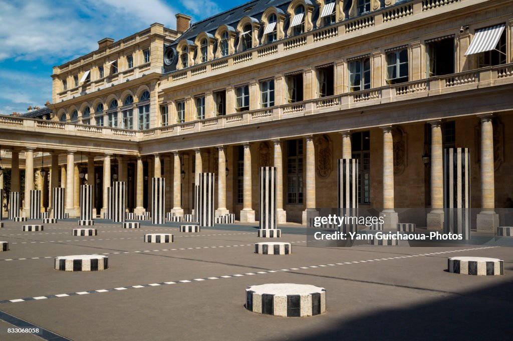 The Colonnes de Buren, inner courtyard, Palais Royal, Paris, France