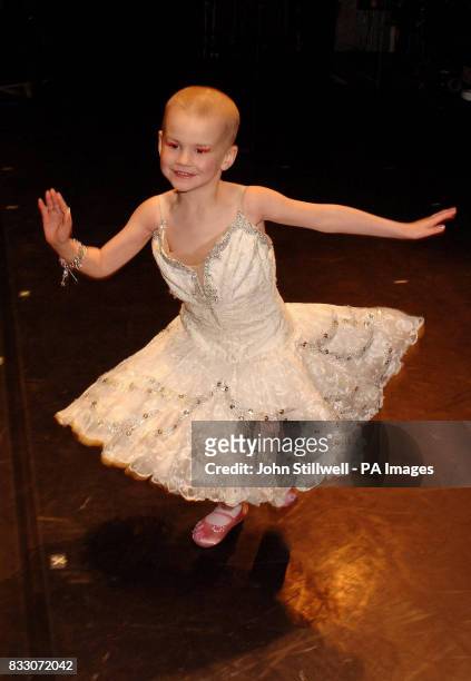 Four-year-old Angelina Vidler, of Shoeburyness, Essex, fulfils her dream of being a ballerina for the day at the Royal Opera House in central London.