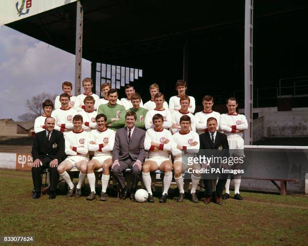 Doncaster Rovers FC Third Division favourites: Back Row: Graham Watson, John Haselden, JOhn Flowers, David Stainwright, Brian Usher, John Bird....