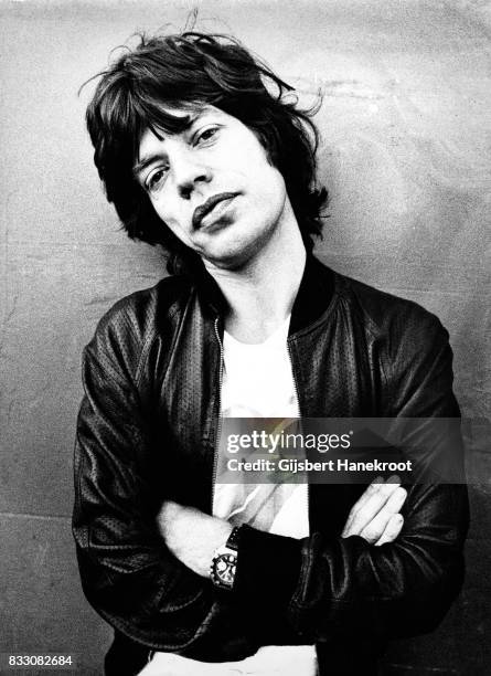Mick Jagger from The Rolling Stones posed in London in 1977.