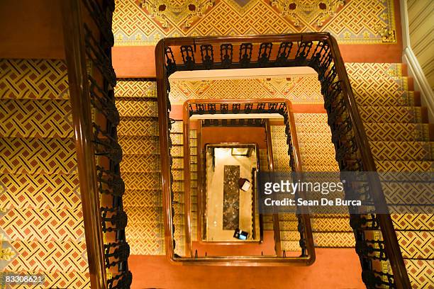 stairwell, hotel, dublin - spiral stock pictures, royalty-free photos & images