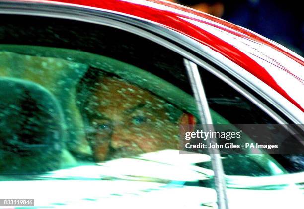 Tony Blair leaves by car for Trimdon Labour Club after he arrived at Darlington Station tonight from London.