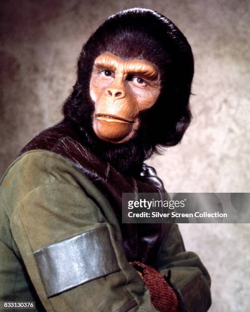 British-american actor Roddy McDowall as Galen in Planet of the Apes TV series, 1974.