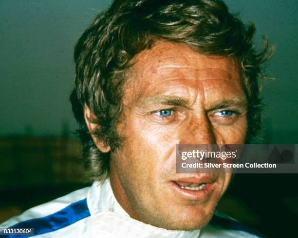 American actor and racer Steve McQueen on the set of Le Mans, directed by Lee H. Katzin, circa 1971.