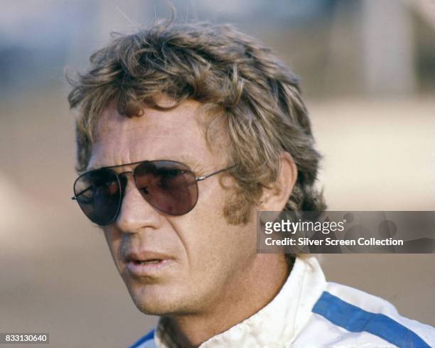 American actor and racer Steve McQueen on the set of Le Mans, directed by Lee H. Katzin, circa 1971.