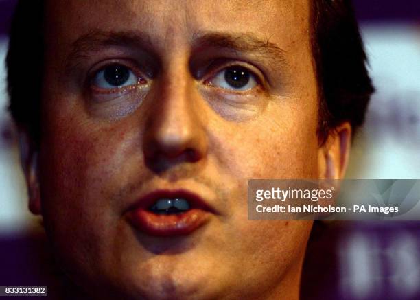 Conservative Party leader David Cameron addresses the British Phonographic Industry AGM, at the Mayfair Hotel in London today.