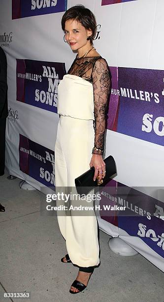 Actress Katie Holmes attends the after party for the opening night of "All My Sons" on Broadway at Espace on October 16, 2008 in New York City.