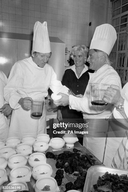 The man who came to dinner and then invaded the kitchen is American actor Danny Kaye, who just had to get into the action at Winfield House, the...