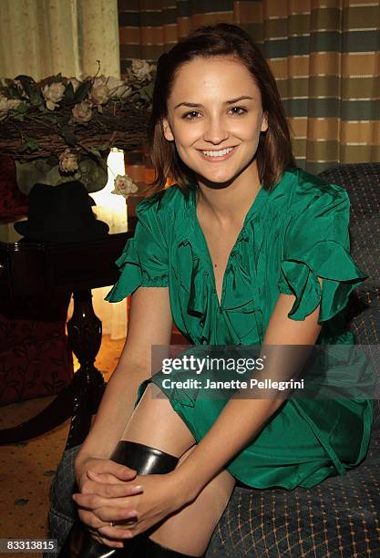 Rachael Leigh Cook visits the Creative Coalition's Pre-Presidential Debate hospitality suite at the Long Island Marriott Hotel & Conference Center on...