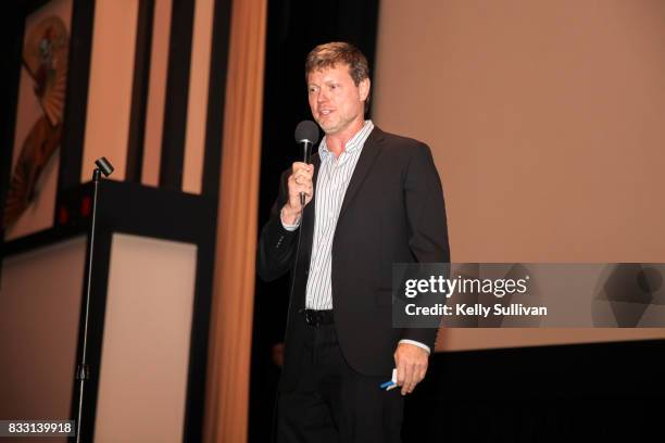 Director George Nolfi introduces his film at a special screening of BH Tilt & WWE Studios' "Birth of the Dragon" at the AMC Dine-In Kabuki 8 theater...