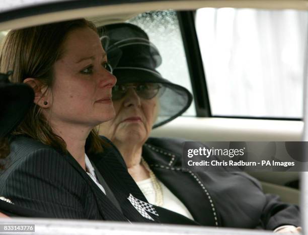 Georgina Henry-Brock, the sister of murdered Policeman Pc Jon Henry, is seen in a car after his funeral at Holy Ghost Catholic Church in Luton.