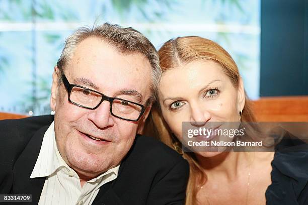 Director Milos Forman and wife attend the 7th Directors Guild of America Honors after party at NOBU on October 16, 2008 in New York City.