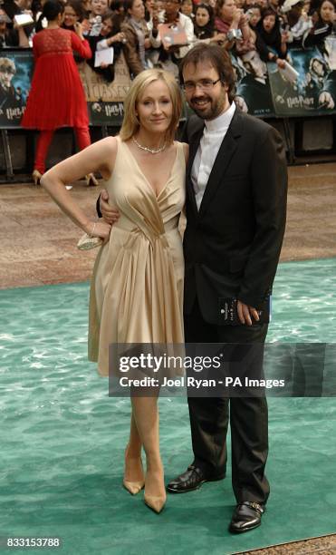 Rowling and her husband Neil Murray arrive for the UK Premiere of Harry Potter And The Order Of The Phoenix at the Odeon Leicester Square, central...