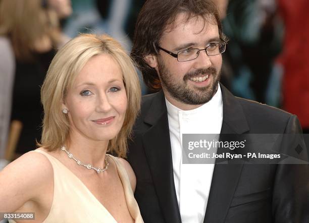 Rowling and her husband Neil Murray arrive for the UK Premiere of Harry Potter And The Order Of The Phoenix at the Odeon Leicester Square, central...