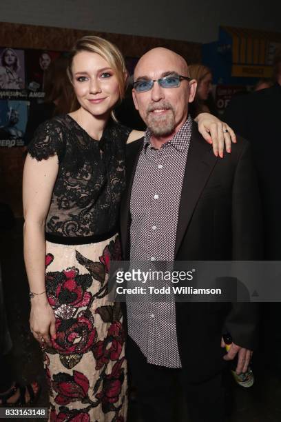 Actors Valorie Curry and Jackie Earle Haley attend the blue carpet premiere of Amazon Prime Video original series "The Tick" at Village East Cinema...