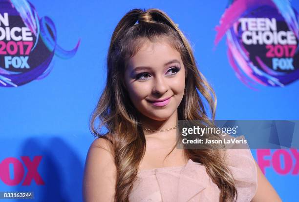 Danielle Cohn poses in the press room at the 2017 Teen Choice Awards at Galen Center on August 13, 2017 in Los Angeles, California.