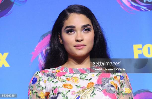 Actress Brittany O'Grady poses in the press room at the 2017 Teen Choice Awards at Galen Center on August 13, 2017 in Los Angeles, California.