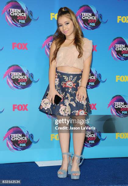 Singer Danielle Cohn poses in the press room at the 2017 Teen Choice Awards at Galen Center on August 13, 2017 in Los Angeles, California.