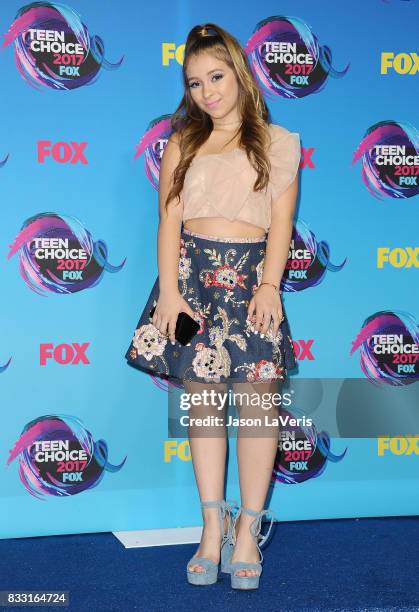 Singer Danielle Cohn poses in the press room at the 2017 Teen Choice Awards at Galen Center on August 13, 2017 in Los Angeles, California.