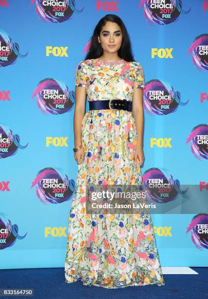 Actress Brittany O'Grady poses in the press room at the 2017 Teen Choice Awards at Galen Center on August 13, 2017 in Los Angeles, California.