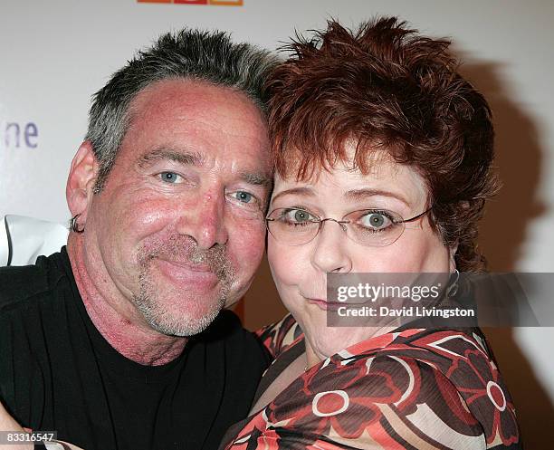 Journalist Michael Fairman and actress Patrika Darbo attend the "Soaps In The City" fundraiser at the East West Lounge on October 16, 2008 in West...