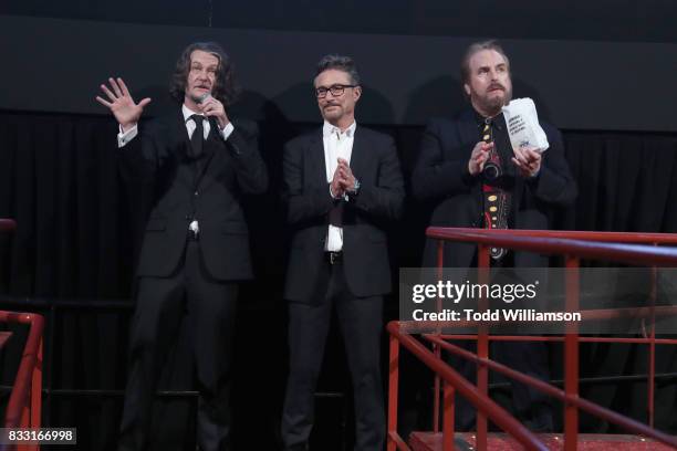 Executive producer and creator Ben Edlund, Executive producer Barry Josephson and Executive producer David Fury speak onstage during the blue carpet...