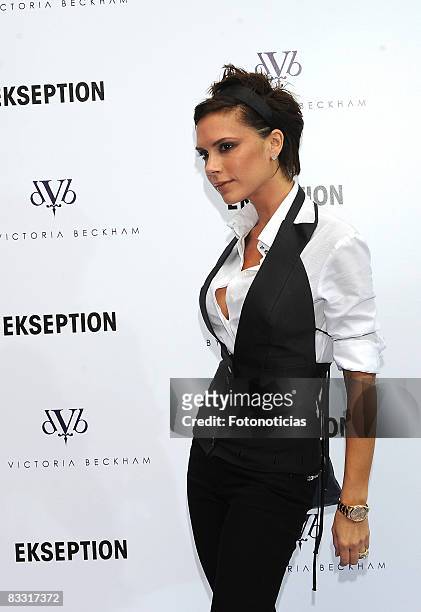Victoria Beckham presents 'dVb Denim' at the Ekseption boutique on October 16, 2008 in Madrid, Spain.
