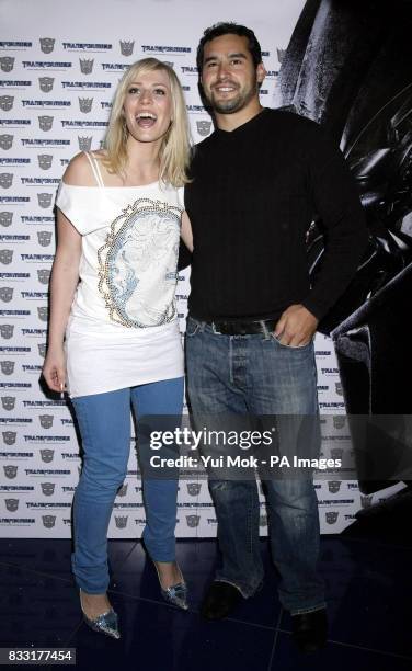 Natasha Bedingfield and her boyfriend Matt Robinson arrive for the VIP Screening of Transformers at the Apollo West End Cinema in Regent Street,...