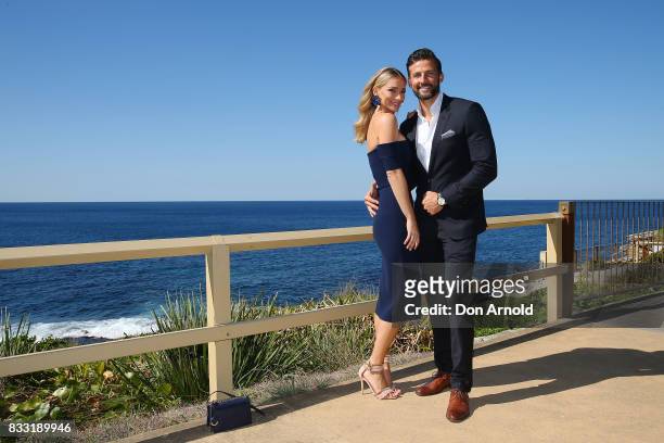 Anna Heinrich and Tim Robards pose at the Myer Spring 2017 Fashion Launch on August 17, 2017 in Sydney, Australia.