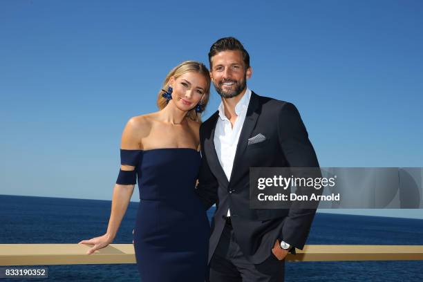 Anna Heinrich and Tim Robards pose at the Myer Spring 2017 Fashion Launch on August 17, 2017 in Sydney, Australia.