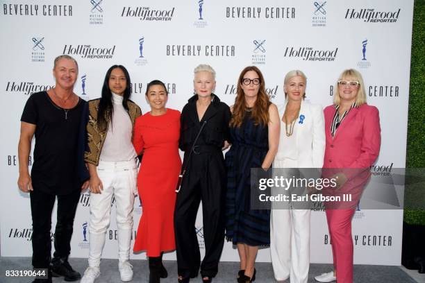 Costume Designers Perry Meek, Zaldy Goco, Ane Crabtree, Lou Eyrich, Alix Friedberg, Trish Summerville and Marie Schley attend the Beverly Center And...