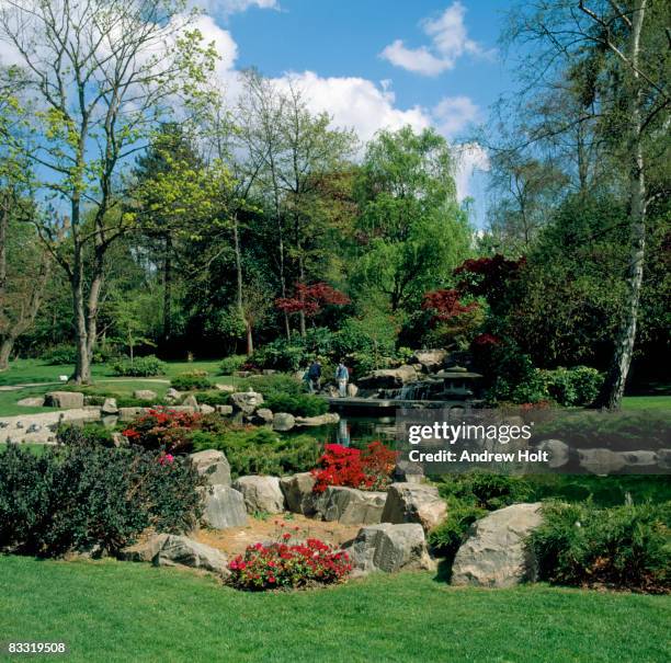 japanese garden in holland park, london - 石庭 ストックフォトと画像