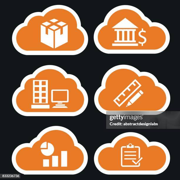 ilustrações, clipart, desenhos animados e ícones de forma de nuvem icon pack para negócios ou finanças - piggy bank