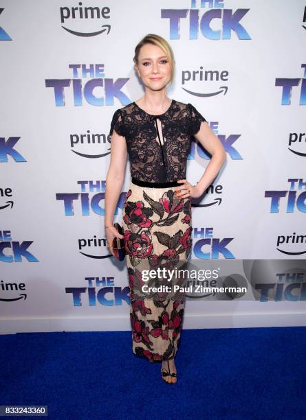Actress Valorie Curry attends "The Tick" Blue Carpet Premiere at Village East Cinema on August 16, 2017 in New York City.